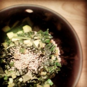 Rezeptfoto: Reis mit Kokos-Curry-Spinat