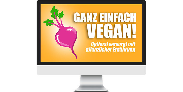 Ein Bildschirm mit dem Logo von GANZ EINFACH VEGAN!