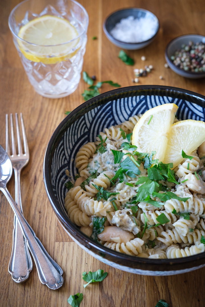 Pasta mit Baba Ghanoush Soße